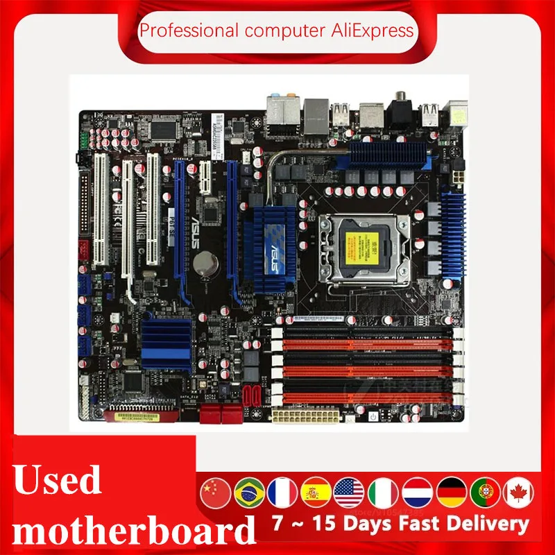 For ASUS P6T SE Used original motherboard Socket LGA 1366 DDR3 X58 X58M