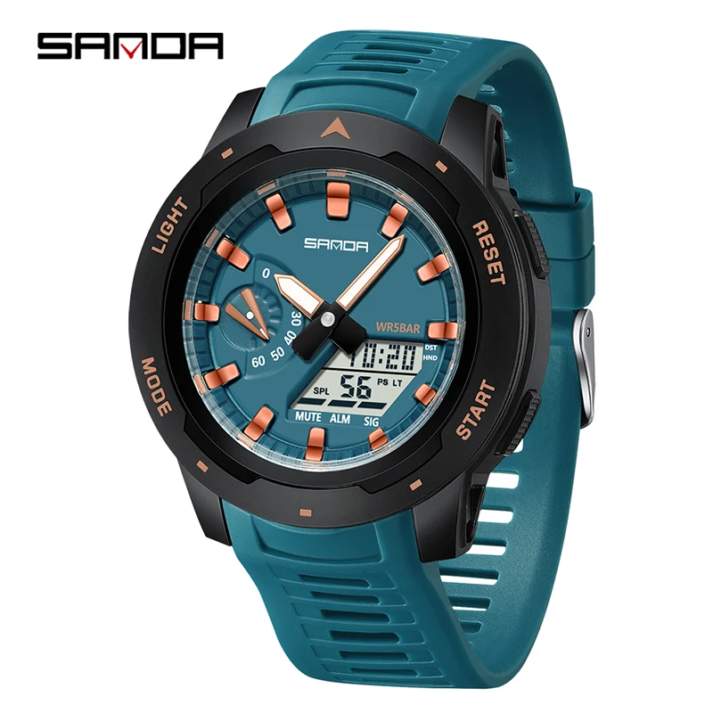 SANDA Fashion Electronic Watch - Multifunctional Waterproof Luminous Digital Timepiece