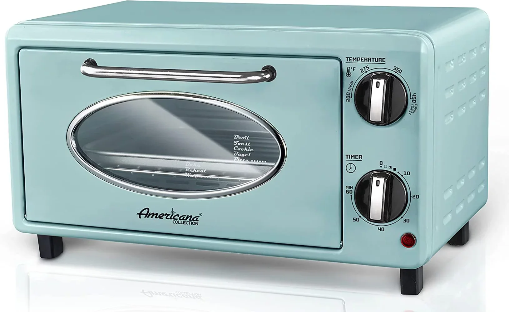 

Elite Collection Retro 2-Slice Toaster Oven, Mint horno