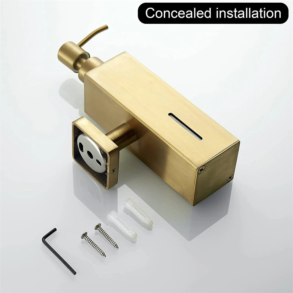 Soap Dispenser 304 Brushed Stainless Steel Manual Wall Mounted Golden Black Square Round For Hotel Bathrooms