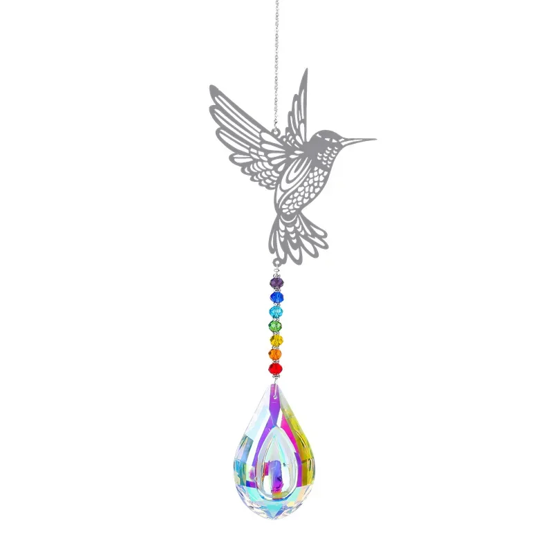 1PCS Crystal Sun Catcher Prisms Hanging Rainbow Chaser Window Wind Chime Tree of Life Home Decoration Car Art Hanging Pendant