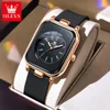 OLEVS 9961 Women Watch Original Fashion Simple Brand Quartz Watch Ladies Watch Silica Strap Square Ladies Watch With Box