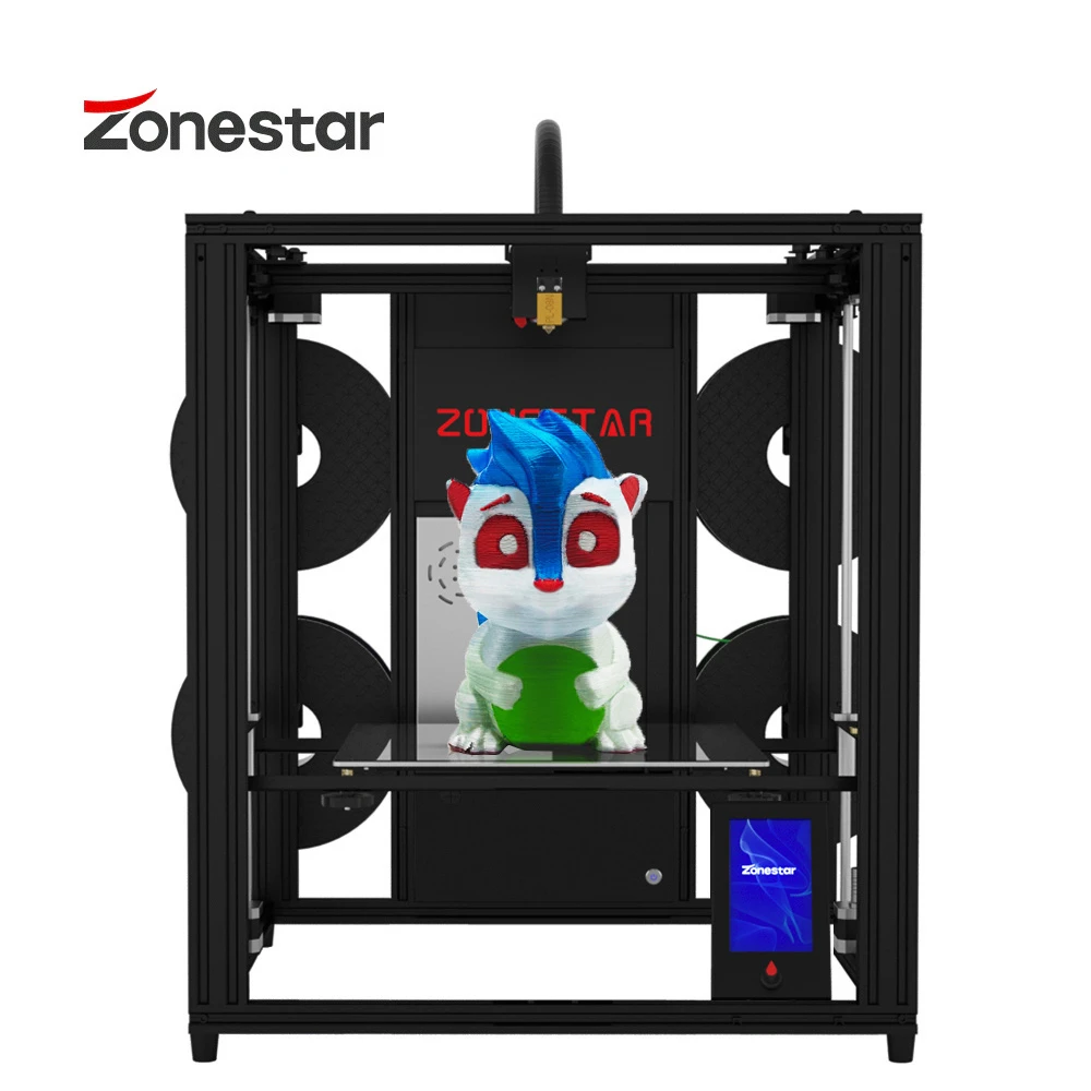 3d printing machine 2022 Newest 4 Extruders 4-IN-1-OUT Multi-Color Large 4.3 TFT-LCD TMC Drive Bed Auto Leveling 3D Printer DIY Kit ZONESTAR Z9V5Pro carbon fiber 3d printer