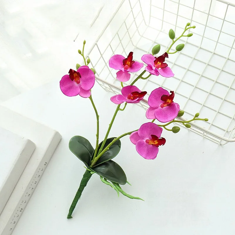 New Two-pronged 13-flower Phalaenopsis Three-pronged Six-flowered Phalaenopsis Artificial Flower Factory Direct Supply