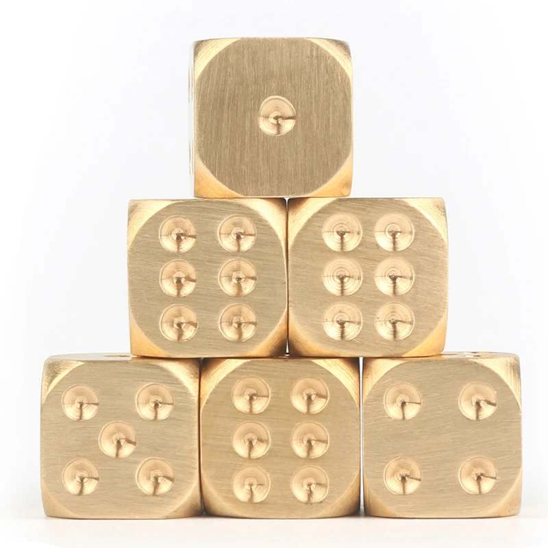 3PCS Pure Copper Dice Funny Games For Party Bar KTV Chess And Card Supplies Stress Relief Toys For Anxiety ADHD Adults