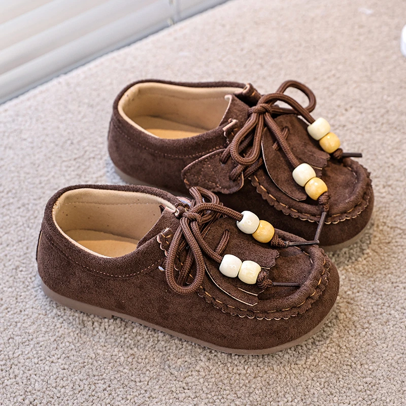 Girls Leather Shoes for Spring Autumn with Tassel