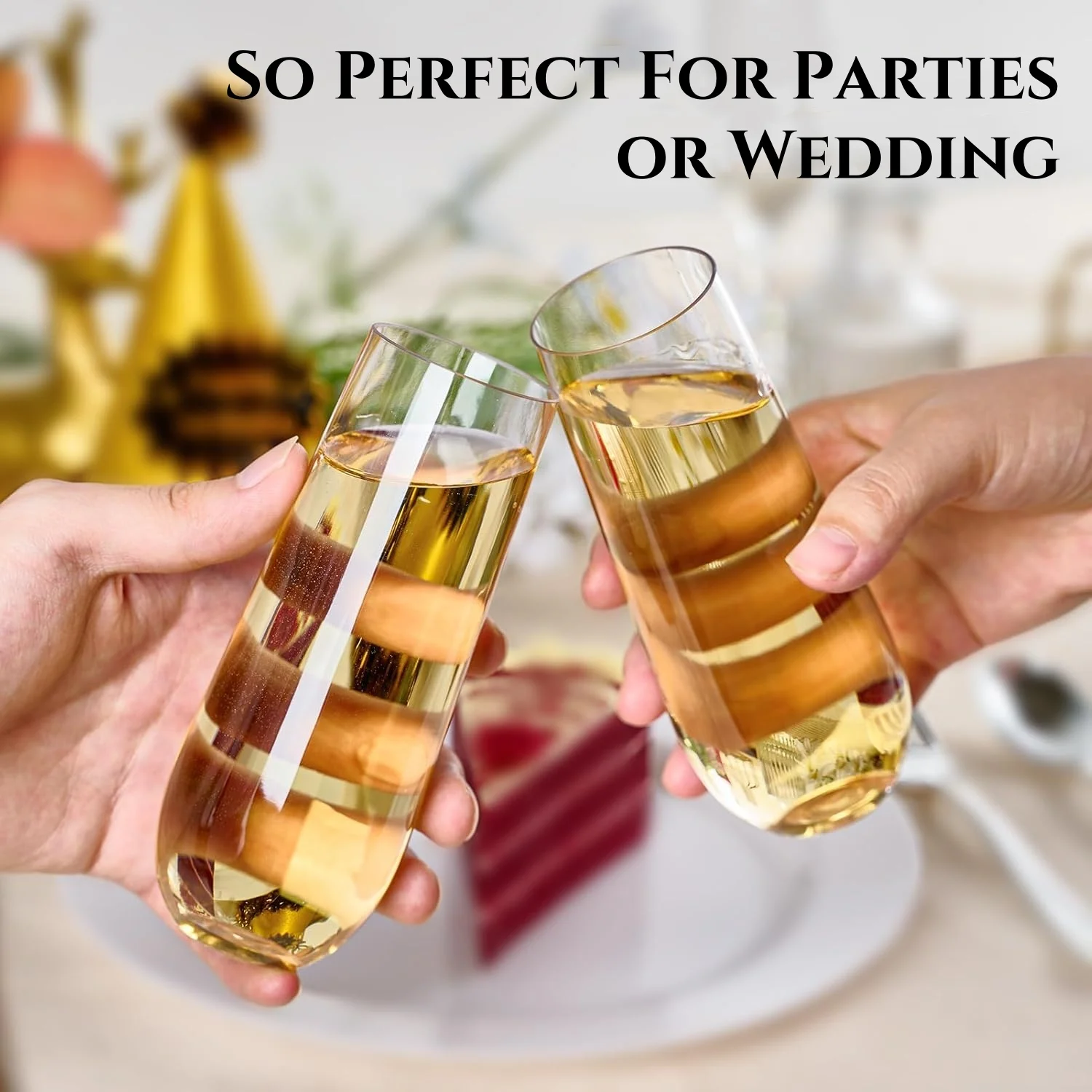 Plastic Stemless Champagne Flutes 5