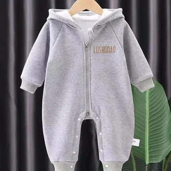 Baby Spring and Autumn Jumpsuit Boys Girls Long Sleeve Baby Clothes Newborn 0 to 18M Solid Romper Toddler Clothing Baby Overall 5