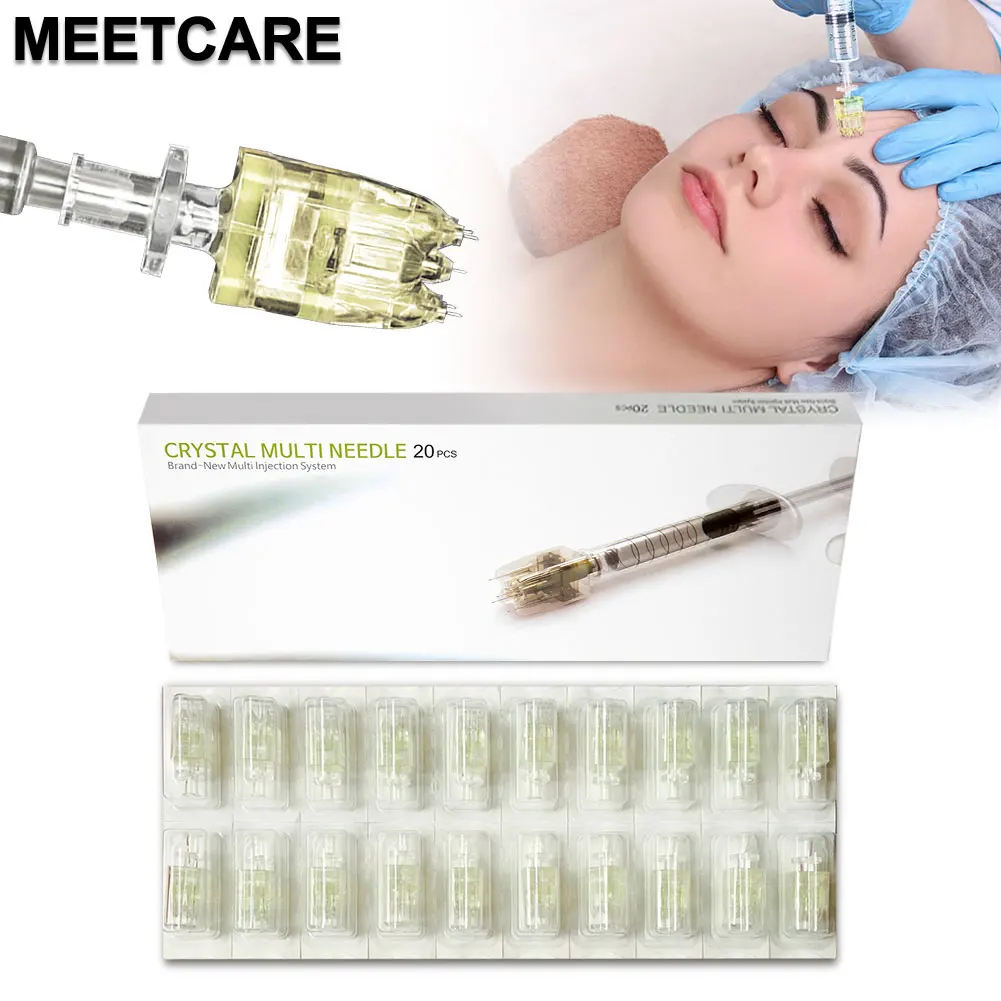 Facial Needles Mesotherapy Gun Korea 5pin Crystal Multi Needle Cartridge Hydrating Skin Hand Injection 32G 1.5 Hydra Injector Needle Microneedle Mesotherapy