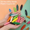 12/24/36 Colors Plastic Plastic Crayon Do Not Dirty Hands Washable Painting Tools Erasable Peanut Shaped Wax Pencil Baby 1
