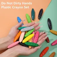 12/24/36 Colors Plastic Plastic Crayon Do Not Dirty Hands Washable Painting Tools Erasable Peanut Shaped Wax Pencil Baby 1