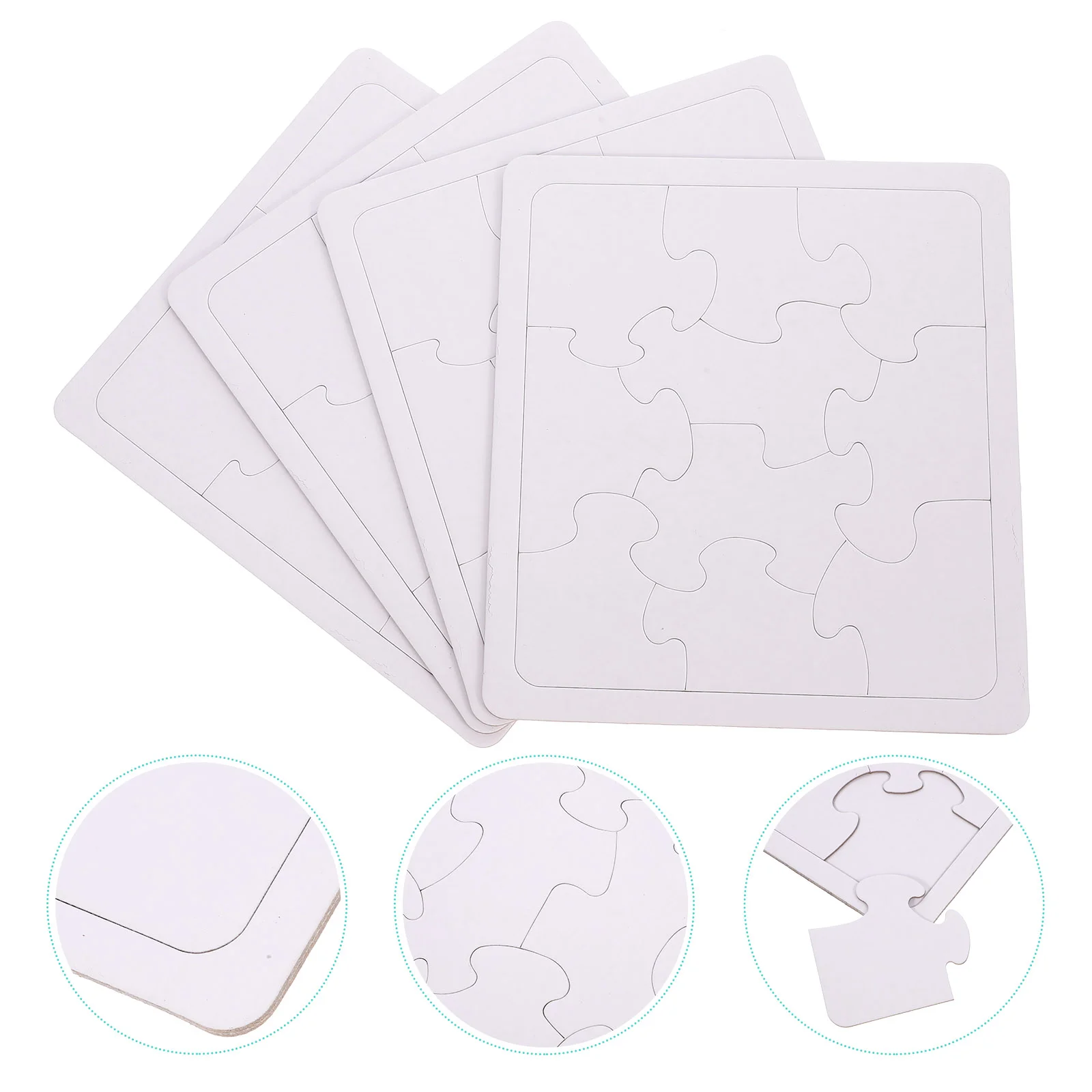 

4 Sheets Graffiti Children's Puzzle Toys Toddler Paper Blank Puzzles For Drawing