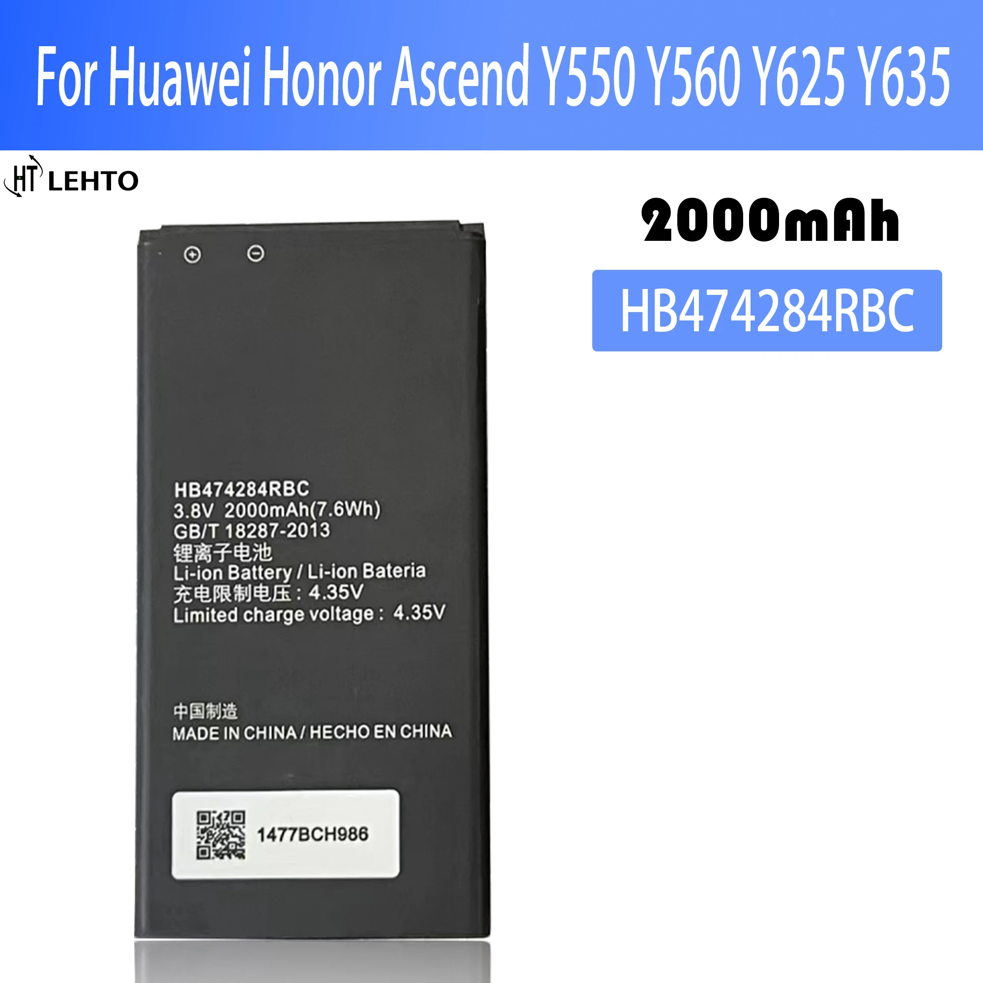 

New 100% Orginal Huawei HB474284RBC 2000mAh Battery For HUAWEI honor 3C lite C8816 Y550 Y560 Y625 Y635 G521 G620 y5 Mobile Phone