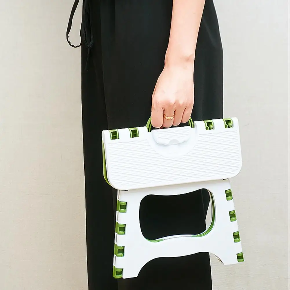 Plastic Folding Stool With Handle Lightweight Outdoor Camping Hunting Picnic Fishing Mini Collapsible Step Stool Chair Seats