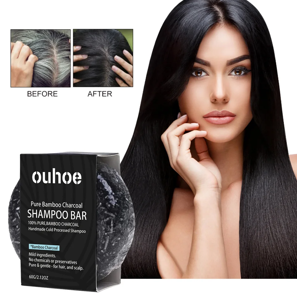 Bamboo Charcoal Shampoo Bar for Deep Cleansing and Repair