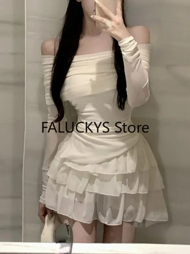 2023 Autumn Sweet 2 Piece Set Office Lady Casual Outwear Elegant Blouse + Women Evening Party Slim Mini Skirt Korean Fashion