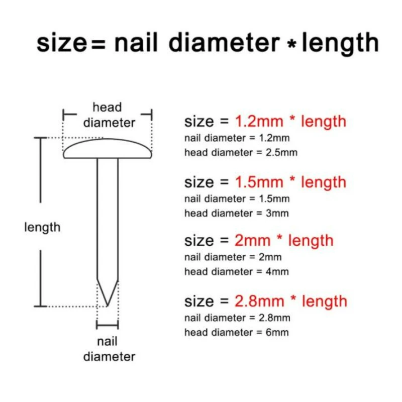 Metal Brads 10/20/50/100pcs Pure Copper Brass Mini Round Head Nail For Furniture