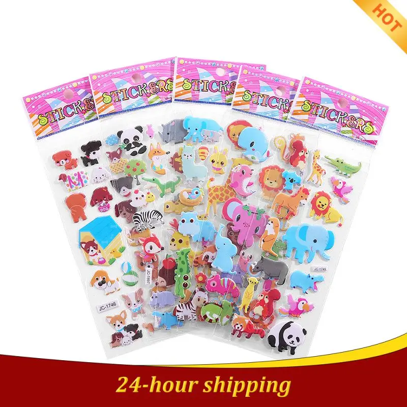 

Dropshipping Sticker Kawaii Bubble Stickers Kids DIY Car Accessories Baby Girl Children Boy Toys Puffy Stickers Reward Kids Toys