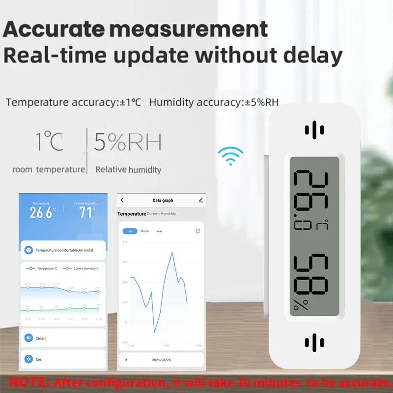 Temperature Humidity Sensor Thermometer Hygrometer Tuya WiFi Zigbee Mini For Smart Home APP Remote Work with Google Home Yandex Alexa