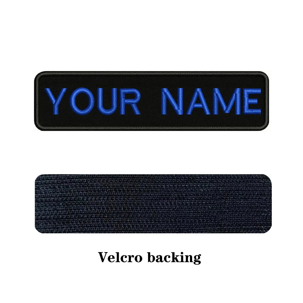 10X2.5cm Embroidery Custom Name Text Patch Stripes Badge Iron On Or Velcros Patches BR-01A 