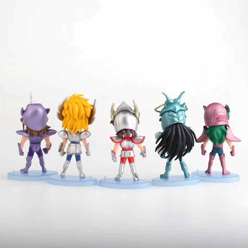 5pcs/lot Anime Saint Seiya Knights of the Zodiac Shiryu Shun Jabu Hyoga PVC Action Figure Collection Model Toys Gifts