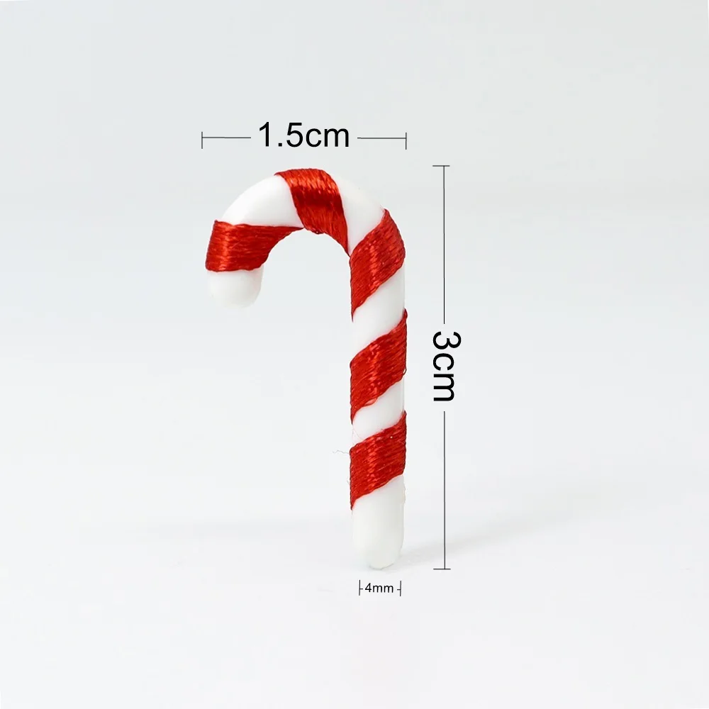 30/50/100 piezas Mini bastón de caramelo para árbol de Navidad, decoración de Navidad, colgante DIY, decoración del hogar, Feliz Navidad, juguete para niños, Año Nuevo, Navidad