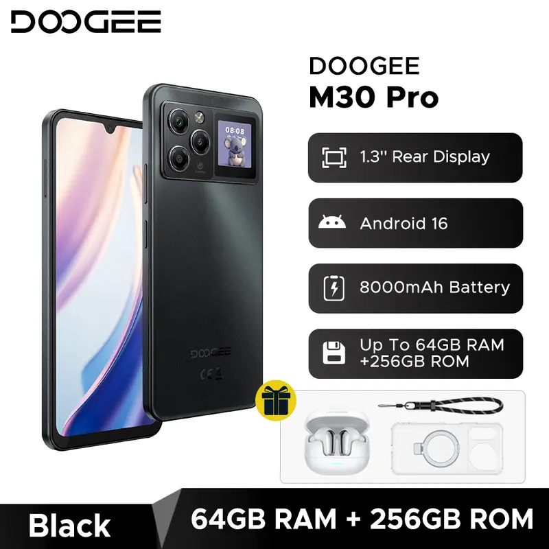World Premiere DOOGEE M30 Pro Smartphone 1.3'' Rear Display 8000mAh 6.88'' Screen 64GB RAM(8GB+56GB) 256GB ROM Android 16 NFC - Image 7