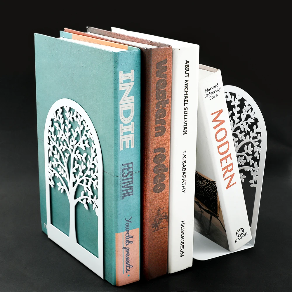 Book Organizer Book Holder Book Stand Book Terminal White Tree of Life Desktop Book Ends Office Gift for Book Loves