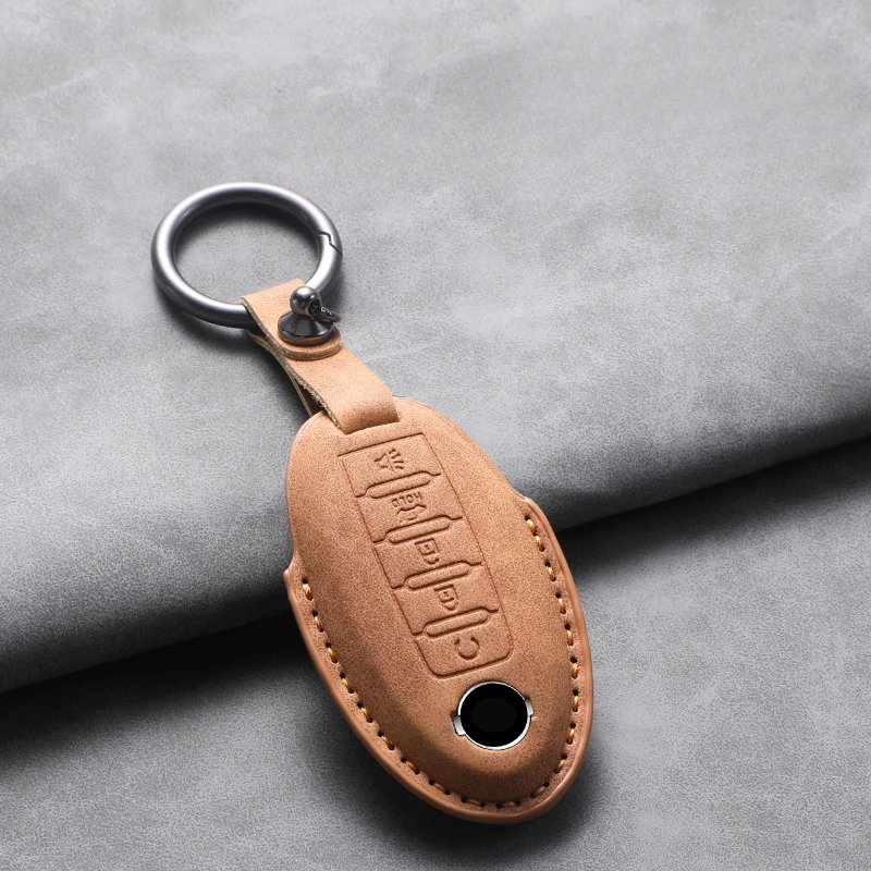 Key Case Cover Key Case Car Key Shell 5 Buttons Leather for Nissan X Trail T32 Rogue Patrol Murano Htrail Maxima Altima Sentra Qashqai