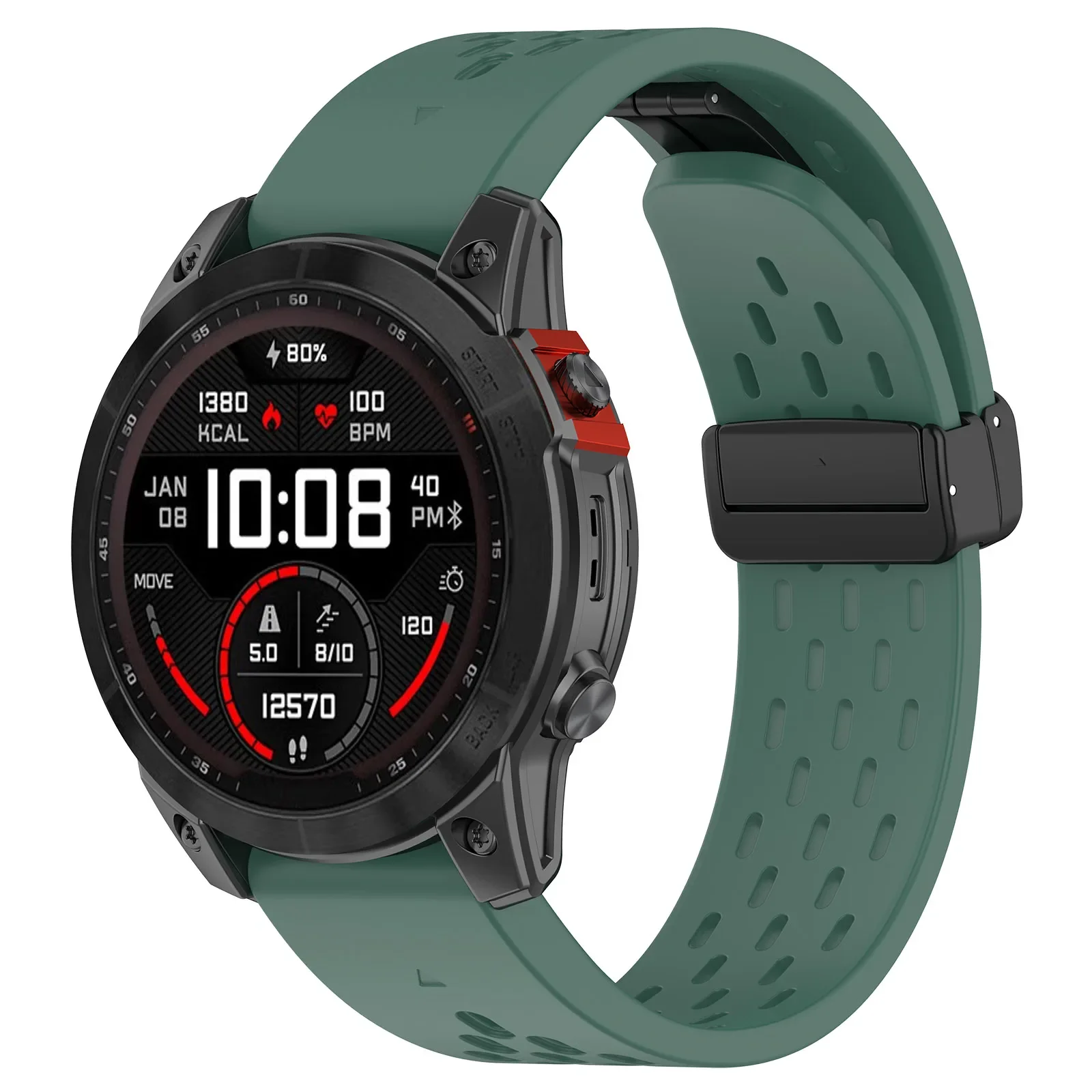 Enhanced Silicone Magnetic Watch Band Strap, 20/22/26mm – Versatile and Durable Replacement Accessory