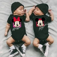 Funny Family Matching Outfits Daddy Mommy Daughter Son T-Shirt Baby Rompers Family Look Mickey Minnie Tops Photography Clothes 2