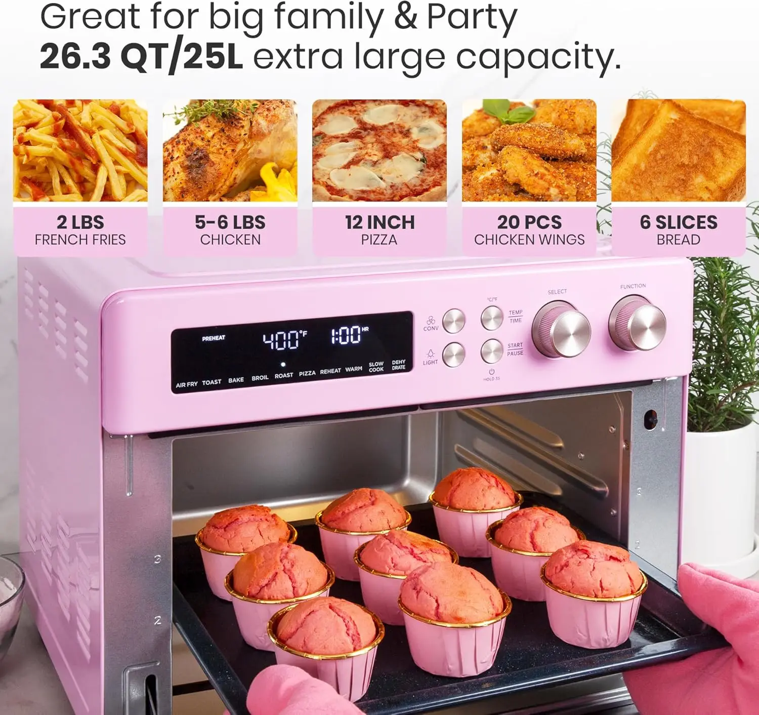Air Fryer Toaster Oven, Extra Large Countertop Convection Oven 10-in-1 Combo, 6-Slice Toast 4