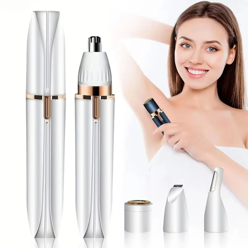 4 In 1 Womens Electric Eyebrow Trimmer Eye Brow Shaper Pencil Face Hair Remover For Women Automatic Eyebrow Shavers Pocketknife 3