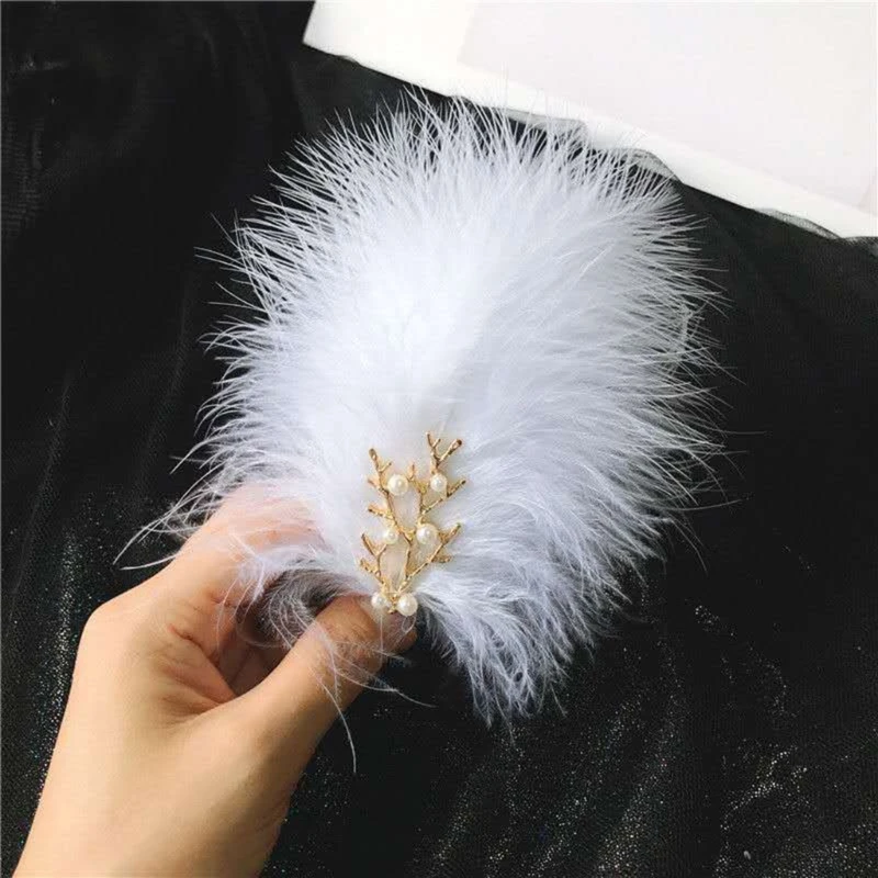 Flauschige Feder-Haarspange chinesischen Stil, Cosplay-Kopfbedeckung für Frauen und Mädchen, die Fotos machen, Einkaufen – Detail 7