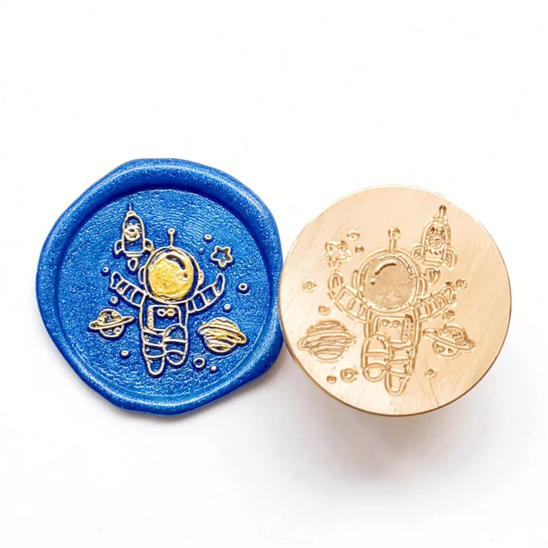 Universe Astronaut Wax Seal Stamp Planet Space Sealing Stamp Head Scrapbooking Envelopes Wedding Invitations Gift Packaging