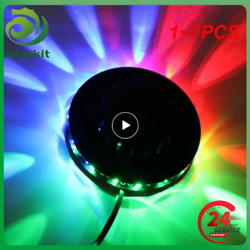 

Вращающаяся дискотека с активацией звуком, USB RGB Стробоскоп со сценическим эффектом, 1-7 шт.