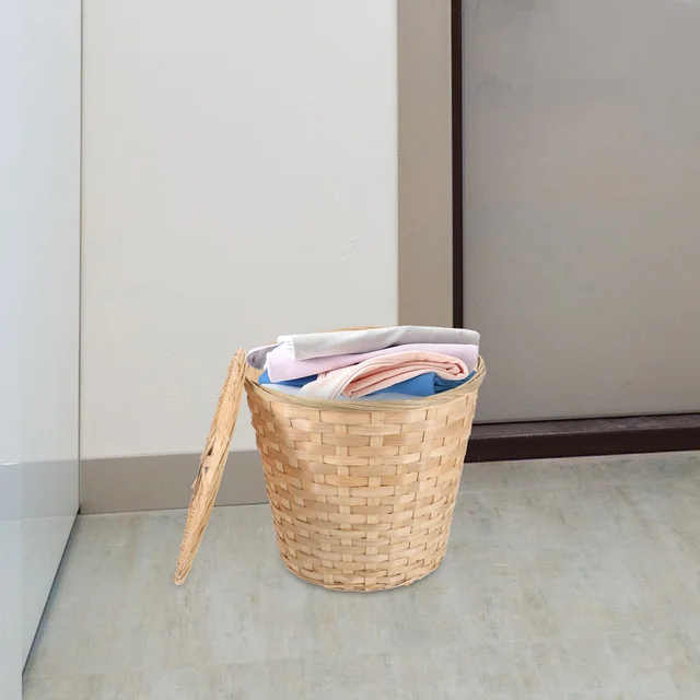 Bambusz Szemét Sokoldalú Ürítő Kosár Sundries Tároló Konyha Szövött Játék - Image 2