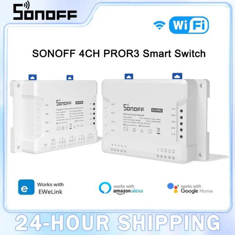 

1-10pcs Sonoff 4 Channel WIFI Smart Timer SWireless Control Home Light Remote Control 10A/2200W Smart Timer Switch