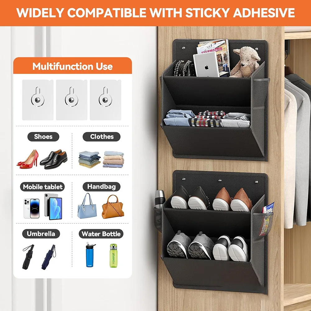 Door Rear Storage Shoe Bag RV Wall Mounted Shoe And Miscellaneous Sorting Storage Bags Fabric Storage Hanging Bag Organizer 3