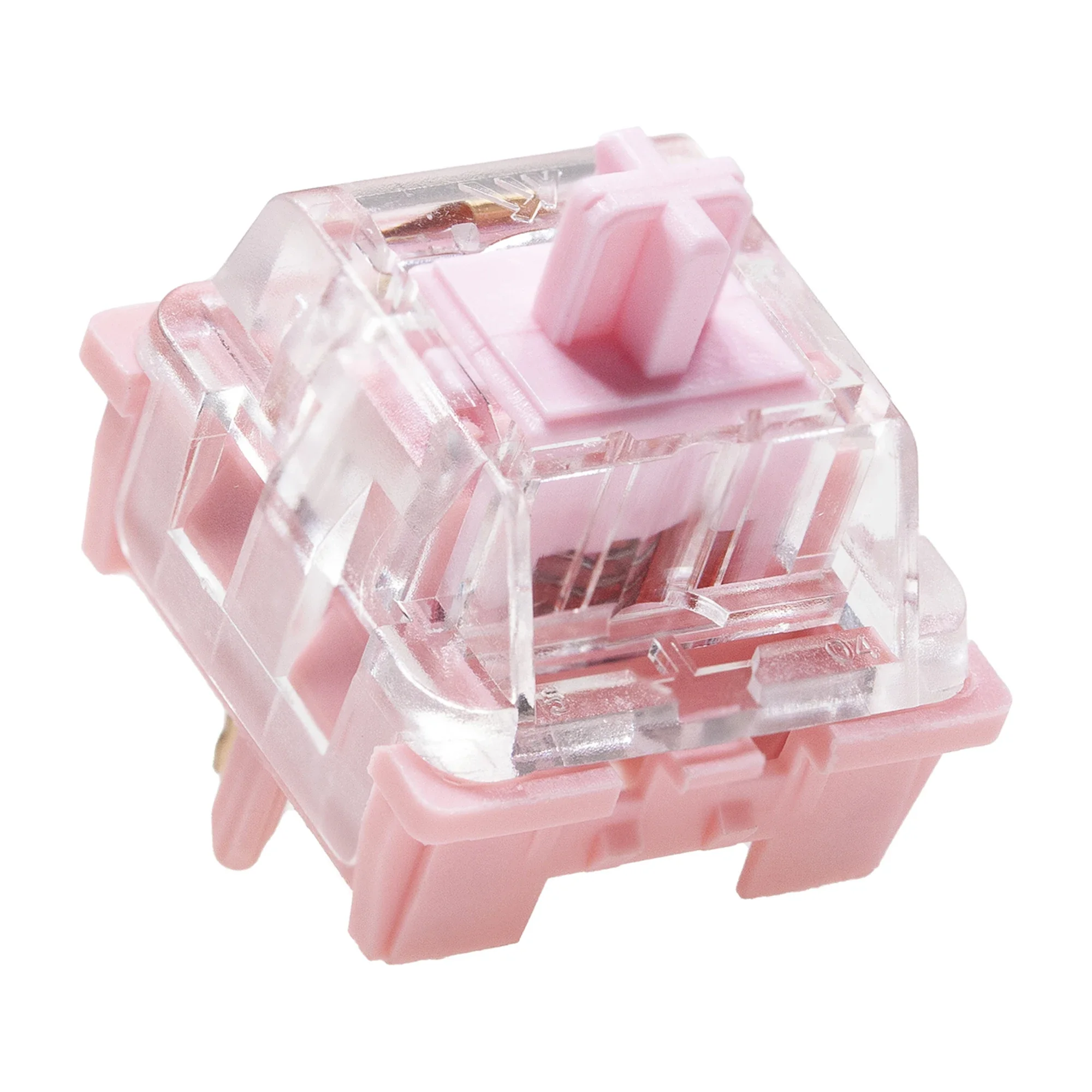 Ktt Rose Linear Switch para Teclado Mecânico Lubed Pink pc pa Pom 63g mx Fábrica