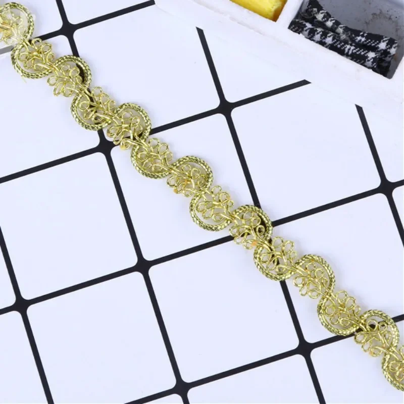 Lace Trim Accessories 5 Yards Gold and Silver Wavy Lace Polyester Lace