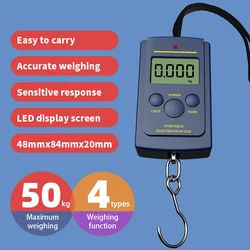 Portable Digital Hanging Scale - Multifunctional 50kg/10g Electronic Pocket Weight Hook (50kg)