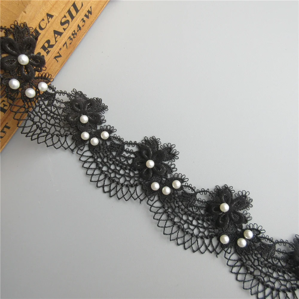Lace Fabric Lace Ribbon Sewing Patches Lace Sewing Supplies Lace Sewing Accessories Lace Accessories Lace Garment Accessories Lace Decoration Clothing Craft Accessories 10x Gold Pearl Flower Ocean Waves Embroidered Lace Trim Ribbon Fabric Patchwork Wedding Dress Sewing Supplies Craft 4.5cm Width