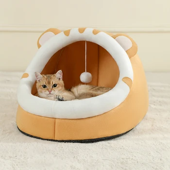 Super Cat Bed Warm Pet House Kitten Cave Cushion Cat House Warm Sleeping Dog Basket Tent Small Dog Mat Supplies Bed For Cats 2