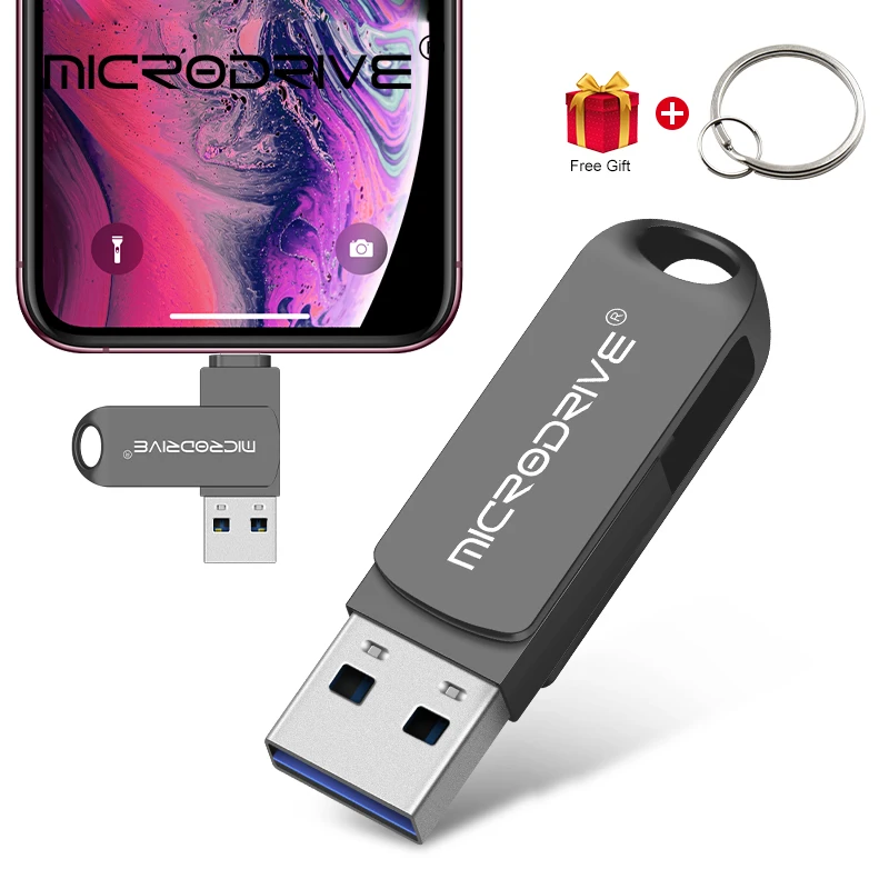 For iphone/ipad/OTG flash drive memory stick pendrive mobile Micro USB Flash Drive 32GB 64GB 128GB 256GB pen drive usb3.0