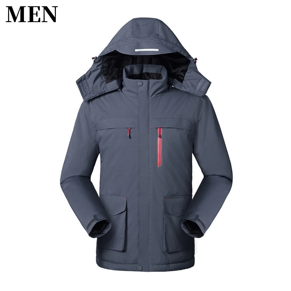 thumbnail image 1 of Chaqueta calefactora eléctrica USB para hombre y mujer, cortavientos cálido, impermeable, a prueba de viento, ropa calefactable con capucha, 1 of 5