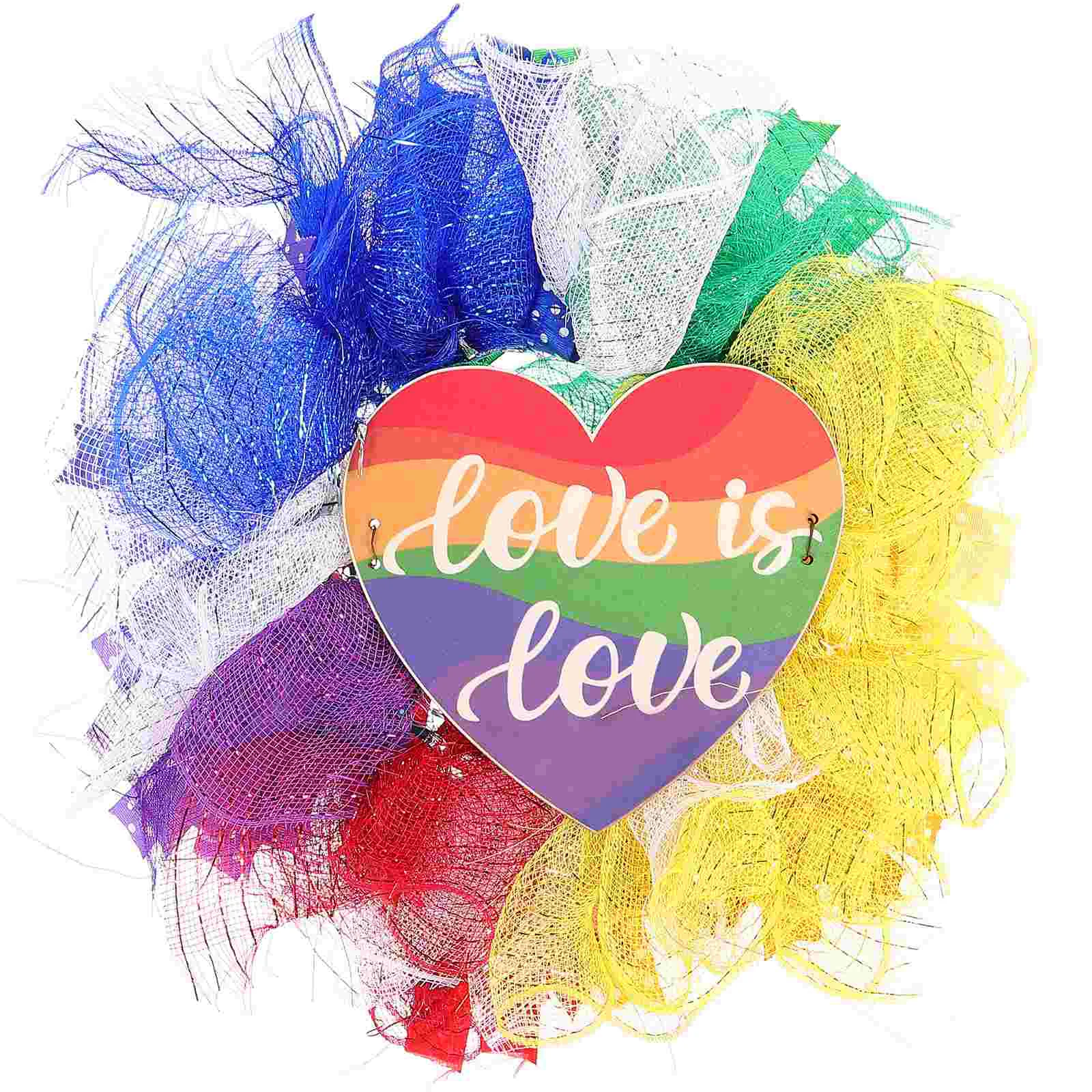 

Colorful Rainbow LGBTQ Wreath Front Door Ribbon Wreath Gay Pride Wreath