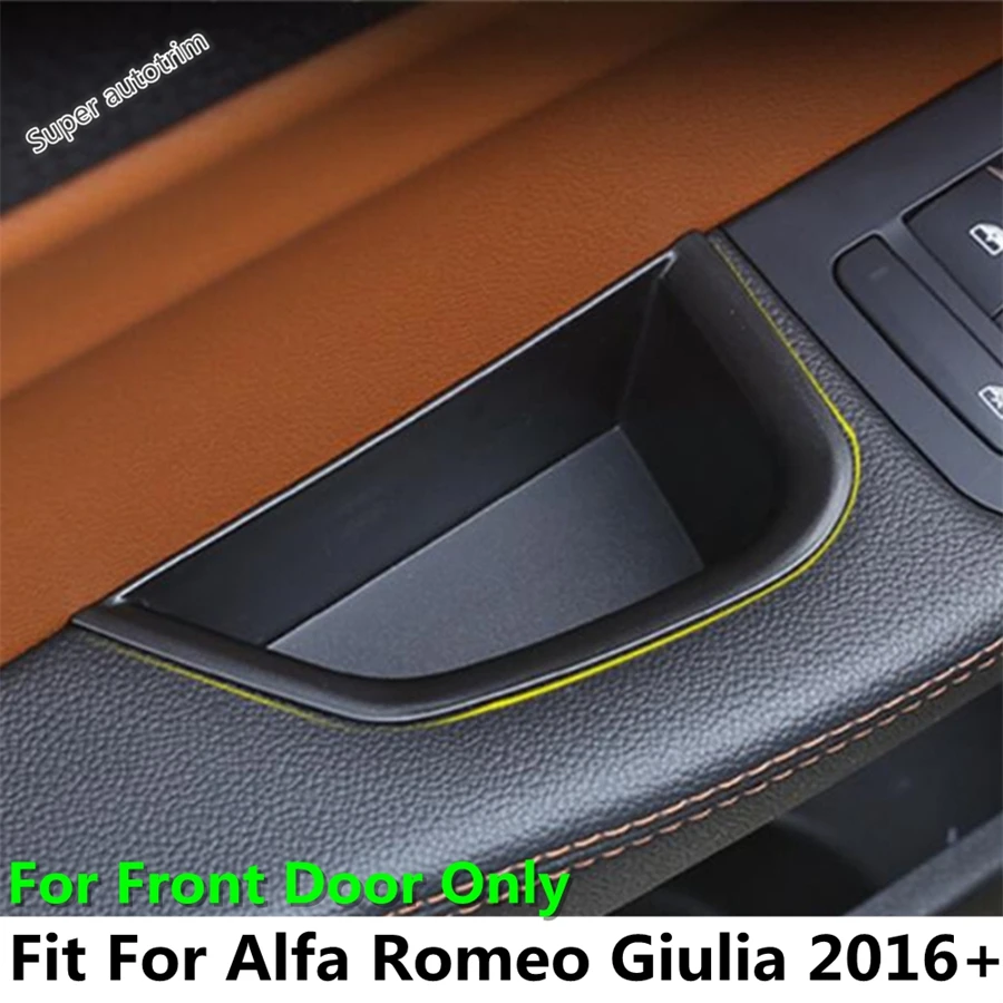 

Front Door Storage Box Container Phone Organizer Coin Tray Holder Trim For Alfa Romeo Giulia 2016 - 2020 Accessories Interior