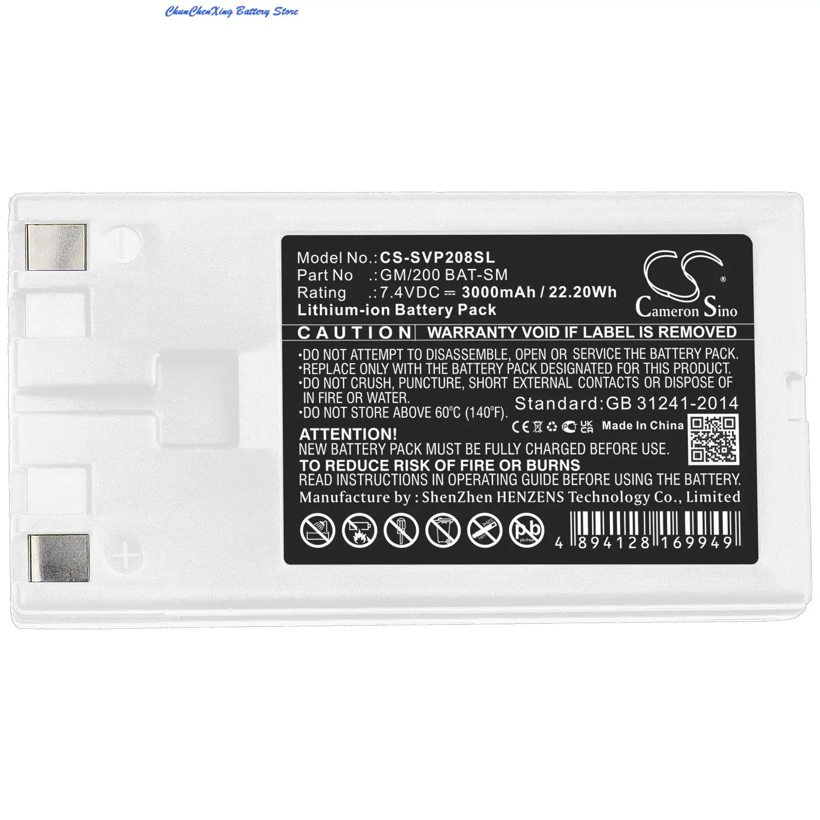

Cameron Sino 3000mAh Battery GM/200 BAT-SM for Sato VP208 PW208 PW2NX