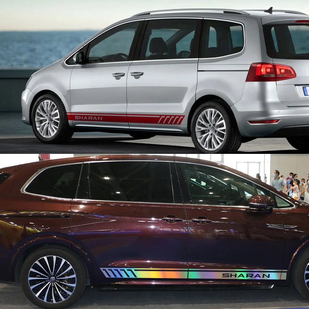 2個の車のサイドドアステッカーフォルクスワーゲンvwシャラン